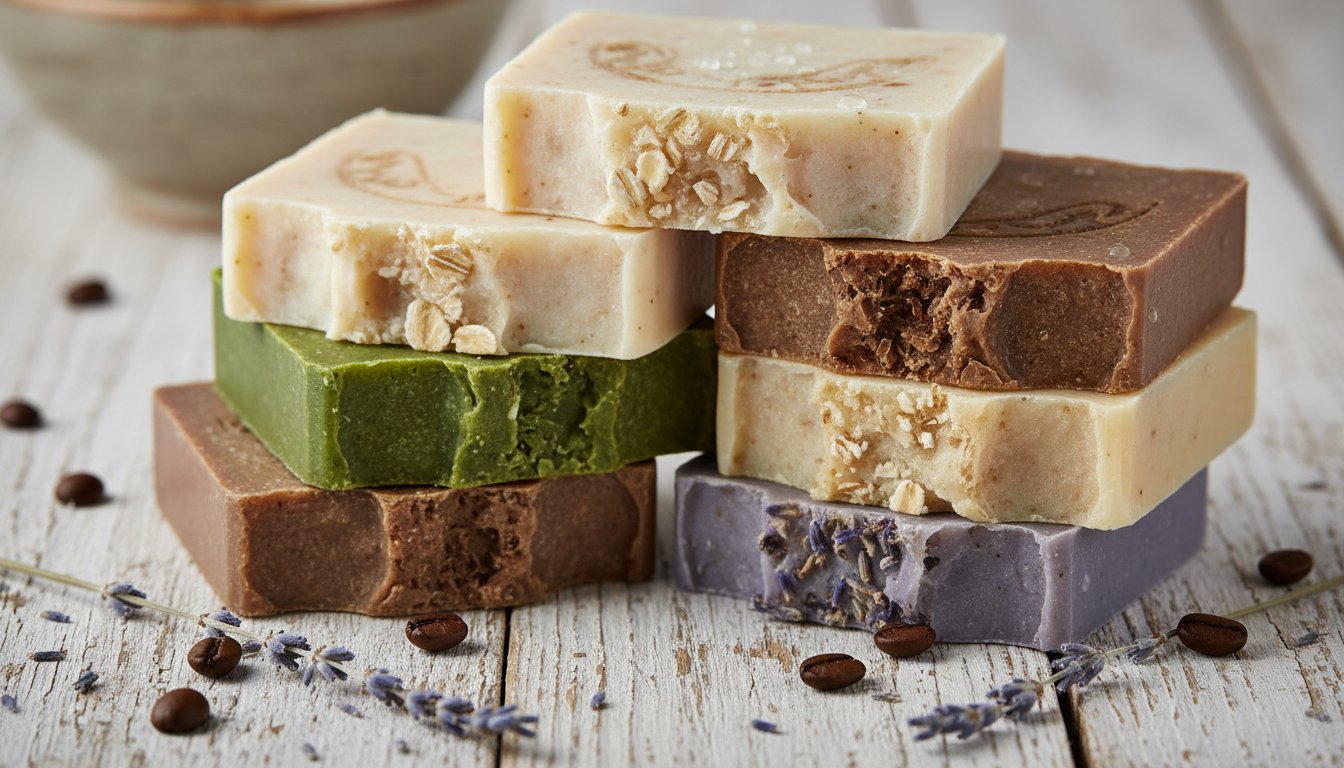 Handmade natural soap bars from the reTHink zero-waste store