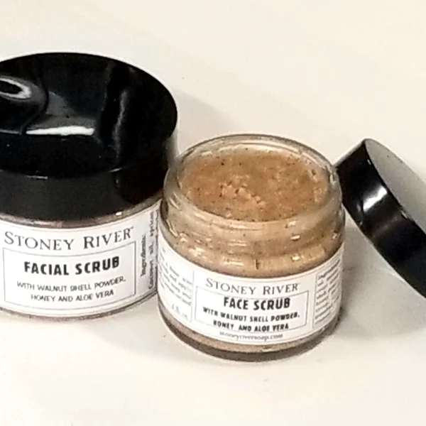 Jar of natural facial sugar scrub